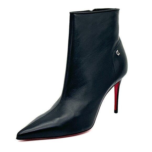 Christian Louboutin SPORTY KATE BOOTY 85 Leather Ankle Boots Heels - Picture 6 of 16